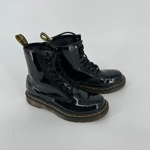 Dr. Martens 1460 W Black Patent Leather Ankle Boots Women's US 7 UK 5 EU‎ 38